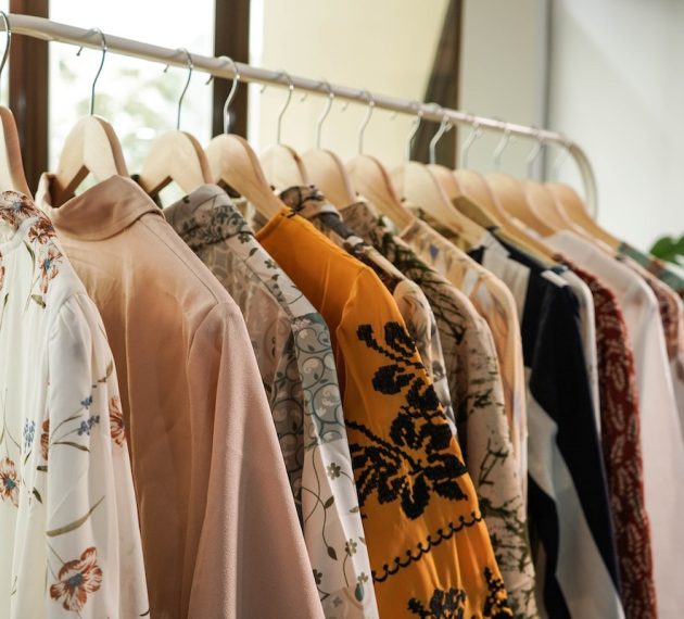 shirts hanging on a rack